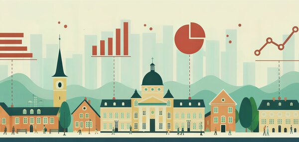 H&auml;userreihe und Grafiken