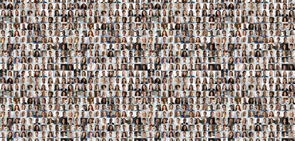 Hunderte von Menschen aus verschiedenen ethnischen Gruppen porträtieren Headshots