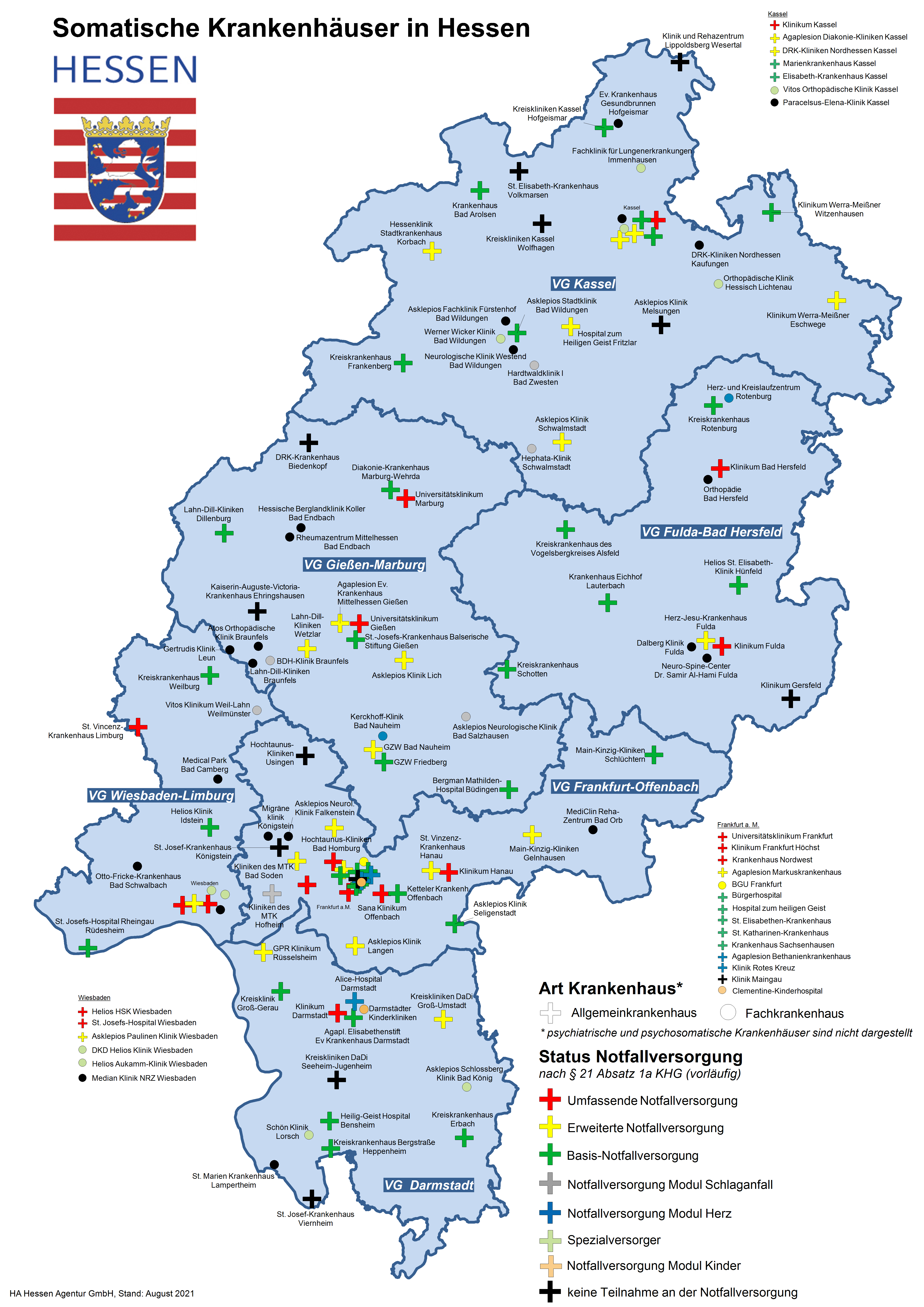 Somatische Krankenhäuser in Hessen